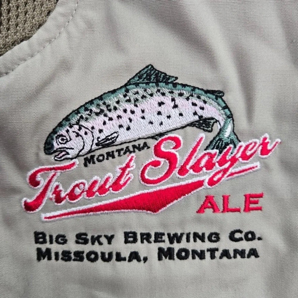 Columbia Men Vest 2XL Beige‎ Trout Slayer Fishing Sleeveless Cotton Polyester